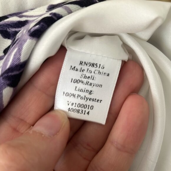 Coldwater Creek White A-line Skirt with Purple Floral Print Size Small (6-8) - Picture 11 of 14